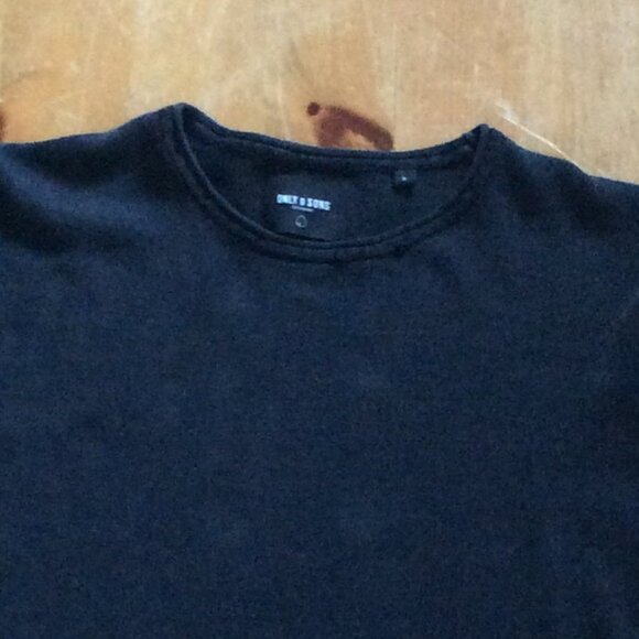 Slim Fit Black Crewneck Knit Sweater - Size L - Picture 2 of 3